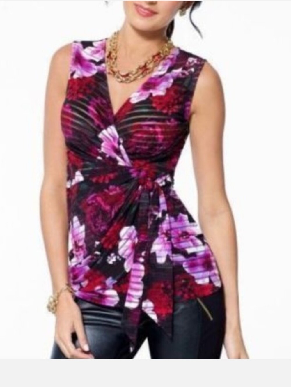 Cache Top Wrapped Floral